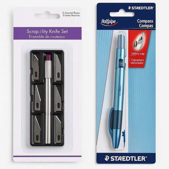 Student & Craft Bundle – Compass + Craft Knife Set - Picture 1 of 2